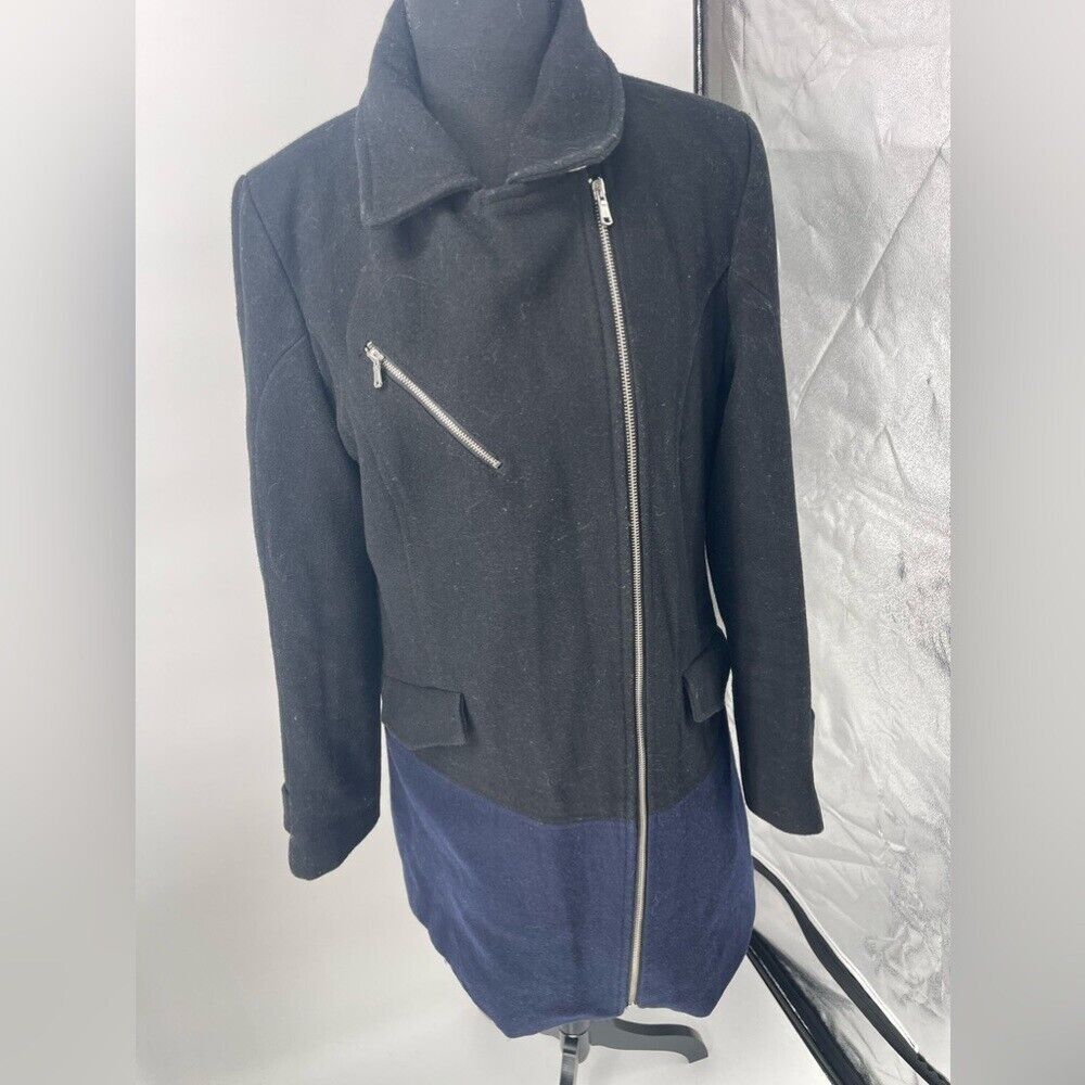 Mossino pea coat blue and black womans size‎ medium